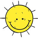 meteorology, Sunny, nature, Summertime, warm, summer, weather, sun Yellow icon