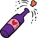 Bottle, lovely, Alcohol, Celebration, romantic, love, Romanticism, Alcoholic Drink, Valentines Day, champagne Black icon