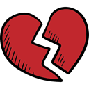 love, romantic, Romanticism, Valentines Day, lovely, Broken Heart Firebrick icon