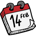 february, Romanticism, lovely, Calendar, romantic, Valentines Day, date, love WhiteSmoke icon