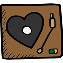 music player, Heart Shape, vinyl, music, Record Player, record, Valentines Day Sienna icon