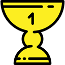 cup, award, Sports And Competition, trophy, winner, Champion Yellow icon