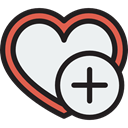 Add, Favorite, Heart, Shapes And Symbols WhiteSmoke icon