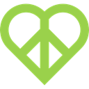 love, hippie, Peace, loving, Pacifism, Shapes And Symbols YellowGreen icon