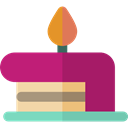birthday, cake, food, Dessert, Celebration, Bakery, Birthday Cake, Birthday Cake Piece MediumVioletRed icon