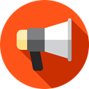 speaker, advertising, megaphone, Loud, marketing, Seo And Web OrangeRed icon