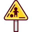 traffic sign, Signaling, warning, school Black icon