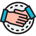 Business And Finance, Hands And Gestures, Agreement, deal, Handshake, Gestures Black icon