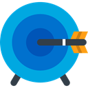 Arrow, Target, darts, Archery, targeting, weapons, Dart Board, Sports And Competition DeepSkyBlue icon