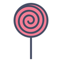 Candy, sugar, treat, confectionery, lollypop, sweet, Lollipop Black icon