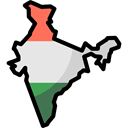 Map, Borders, India, Geography, Nation, Maps And Location, Frontiers Black icon