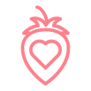 Heart, love, strawberry, dating, wedding, valentine Black icon