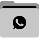 Social, collection, Whatsapp, Folder, Chat, App, storage Silver icon