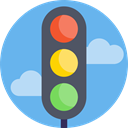 signal, highway, Traffic, Lights, signals, lamps CornflowerBlue icon