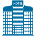 Building, hotel, tower, skyscraper Teal icon