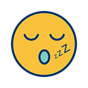 Face, smiley, Emoticon, sleep SandyBrown icon