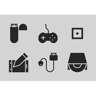 Computer Hardware Glyphs vol 1 icon packages