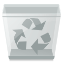 trashcan, Empty Silver icon