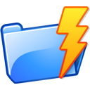 power, lightning, Folder Black icon