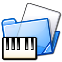 Folder, piano, midi Black icon