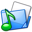 Folder, sound Black icon