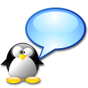 Chat, tux, Penguin Black icon