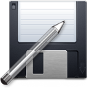 Floppy, save as, Disk, save, write, Pen DarkSlateGray icon
