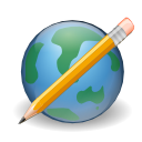 Edit, write, cms, earth, pencil, world, Browser Black icon
