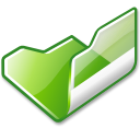 open, green, Folder Black icon