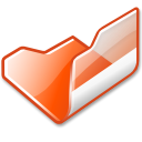 open, Folder, Orange Black icon