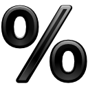 %, Kpercentage Black icon