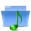 Folder, sound CornflowerBlue icon