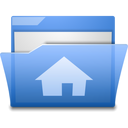 Home, Blue, Folder, open, house CornflowerBlue icon