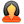 Female, woman, user OrangeRed icon