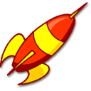 Launch, Rocket Black icon