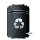 Trash, Garbage, Empty, recycle Black icon
