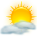weather, sun, Clouds Gold icon