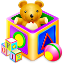 Games, kids, package Gold icon