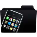 Iphone, Folder, mobile phone Black icon