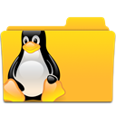 Penguin, tux, Folder Gold icon