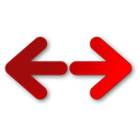 two way, Arrows, red Black icon