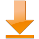 download, Down, Arrow, Orange Black icon