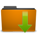 download, Arrow, Folder, Orange, Down DarkGoldenrod icon