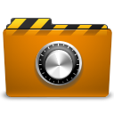 locked, Folder, Orange, security DarkGoldenrod icon