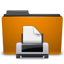 Print, Orange, Folder DarkGoldenrod icon