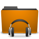 Folder, sound, Orange DarkGoldenrod icon