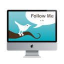 twitter, screen, Follow me, mac monitor Black icon