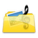 music, Folder Gold icon