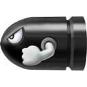 Bill, bullet, supermario Black icon