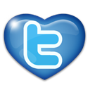 twitter, Heart, love Black icon